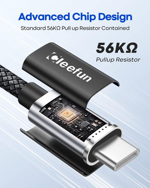 CLEEFUN USB C Cable 3ft (5-Pack) - Fast Charging Braided Cord for iPhone 15 Pro Max, Samsung Galaxy S24/S23/S22/S21/S20