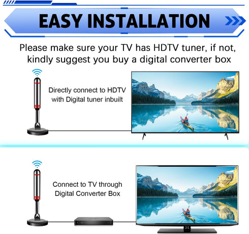 Generic 4K 1080p TV Antenna Indoor Antenna for Smart TV for Long Range Reception and All Smart TVs HD Digital Antenna