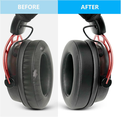 Earpads Replacement for Audio Technica M50X/M40X, HyperX Cloud/Alpha, Turtle Beach Stealth, Softer Memory Foam
