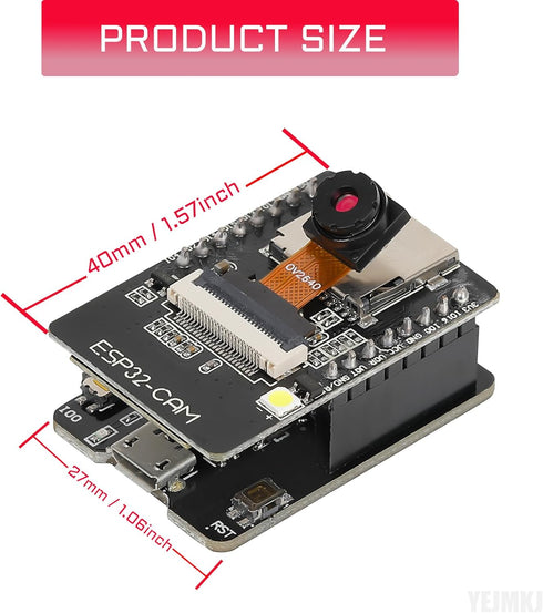 ESP32 CAM Development Board with 8MP OV2640 Camera Module, WiFi Bluetooth Module for Raspberry Pi and Arduino