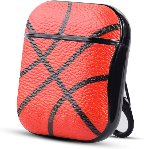 Cute Funny Hard Designer Protective Case for Boys Kids with Keychain for Charging Case 2&1, Basketball