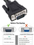 DTech 10ft DB9 to DB9 RS232 Serial Cable Male to Male Null Modem Cord for Computer Data Communication (Black)