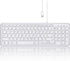 Perixx PERIBOARD-213W, Silent USB Scissor Keyboard with Cable, Compact Design with Numeric Keypad, White - Spanish Qwert
