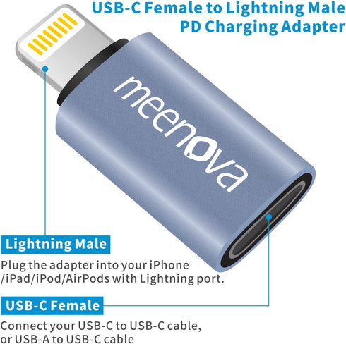 2 Pack 30W USB C to Lightning Adapter, Type C to iPhone Adaptor - Compatible with iPhone 14 13 12 Pro Max