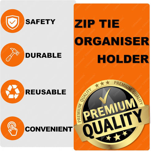 Zip Tie Organizer, Glow in the Dark Cable Tie Holder for Electrician Management, Reusable Light Plastic (White, 4 Pcs)