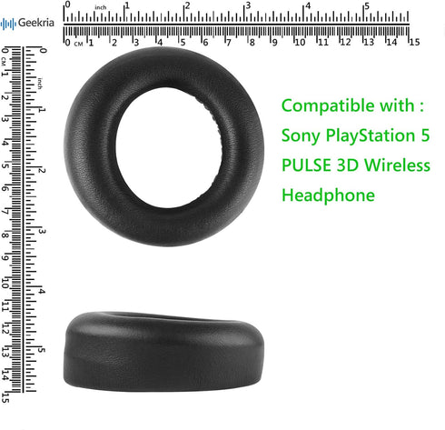Geekria QuickFit Replacement Ear Pads for Sony Playstation 5 PS5 Pulse 3D Wireless Headphones, Headset Earpads, Cover