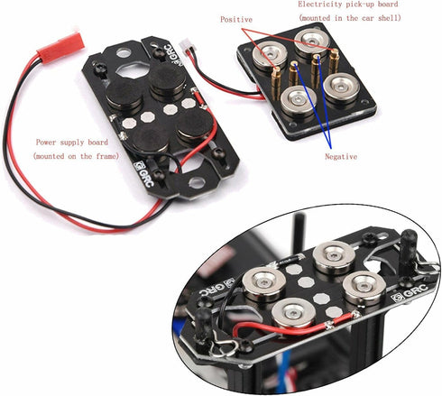 1:10 SCX10 D90 TRX4 XBERSTAR Magnetic Stealth Invisible Body Shell Post Mount for RC Car (BLACK)