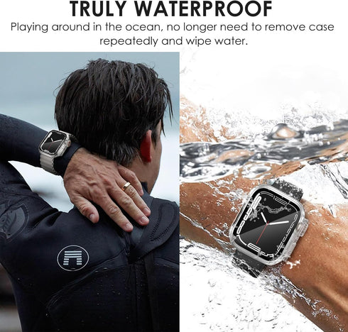 Ultra Look - Fullife 2 in 1 Compatible with Apple Watch Case Series 6 44mm, Waterproof Screen Protector, Front & Back