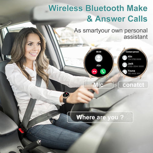 GADIXY Smart Watch for Women, 1.3" HD Touch Screen, IP68 Waterproof, AI Voice, Sleep Monitor, Heart Rate, Android iOS