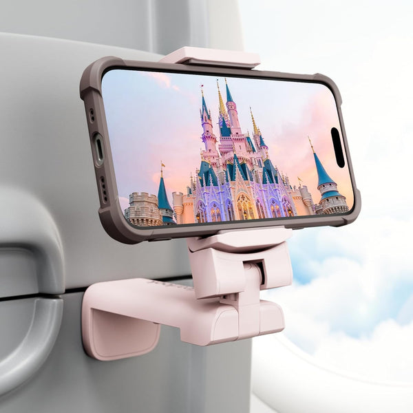 Airplane Travel Essentials Phone Holder, Klearlook Universal Flight Essentials Mount with 360° Rotation, Handsfree