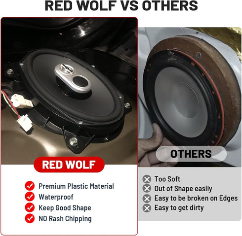 RED WOLF 6X9 Inch Speaker Adapter with Wiring Harness for 2004 Up Toyota 4Runner, Camry, Highlander, Lexus CT GX LS