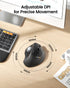 ProtoArc Wireless Trackball Mouse, EM01 NL Ergonomic Bluetooth Rollerball Mouse, Adjustable Angle & 3 Device Connection