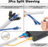 Cord Management Organizer Kit 2 Cable Sleeve Split with 41Self Adhesive Cable Clips Holder, 10pcs and 2 Roll Self Adhesive tie and 100 Fastening Cable Ties for TV Office Home Electronics etc