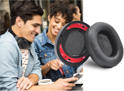 Replacement Ear Pads for E55BT Headphones, Protein PU Leather Ear Pads Repair Parts (Black)