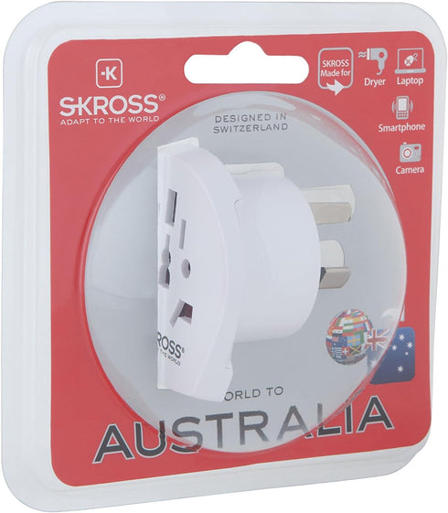 Skross Travel Adaptor for World to Australia/China, White