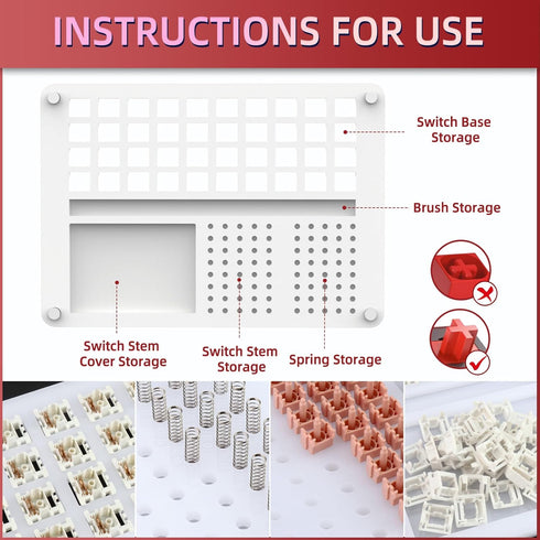 YIMAGUJRX 40 Acrylic Lube Station for Custom Mechanical Keyboard Switches (White)