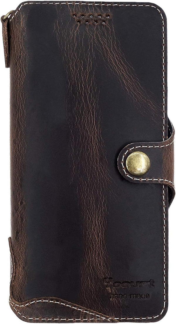 Yogurt Case Compatible for iPhone Air, Genuine Leather Wallet Cover Compatible for iPhone