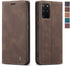 CaseMe Wallet Case for Samsung S20 5G - Card Holder Kickstand Magnetic Leather Flip Case (Coffee)