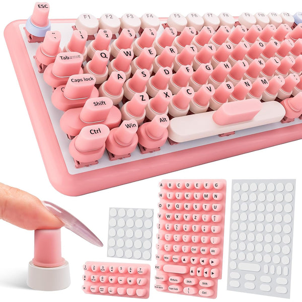 Udefineit 91PCS Long Nails Keyboard Stickers, Self-Adhesive Keyboard Bubbles for Long Nails