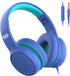 Gorsun A66 Kids Headphones - Foldable, Adjustable, Over-Ear, 85dB/94dB Volume Limit, HD Mic, Audio Sharing, Blue.