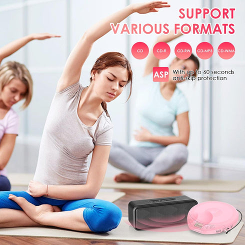 Gueray Dsicman: CD Player Portable CD with Earphones for Car with Anti-Skip Shockproof with LCD Display Support PROG