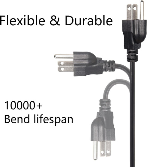CERRXIAN 4.92FT 18AWG 3 5-15P 90 320 C13 10A/125V, Right Angle Prong Computer Power Cord, NEMA to Degree IEC Monitor TV
