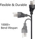 CERRXIAN 4.92FT 18AWG 3 5-15P 90 320 C13 10A/125V, Right Angle Prong Computer Power Cord, NEMA to Degree IEC Monitor TV