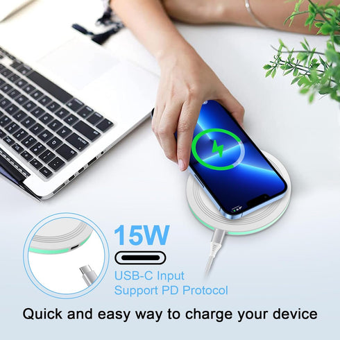 Wireless Samsung S24 FE Phone Charger for Android, Fast Charging Pad Compatible with Galaxy S24 Ultra