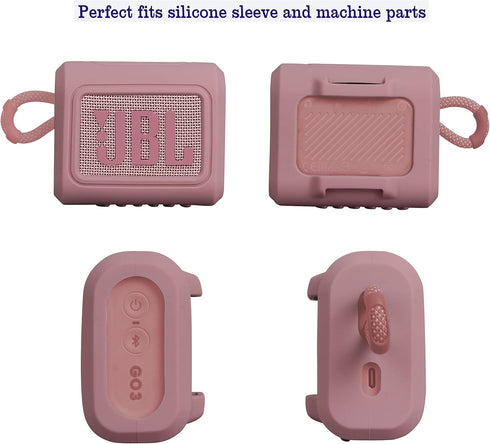Hermitshell Silicone Carrying Case for JBL Go 3 / JBL Go 4 Portable Bluetooth Speaker, Replacement (Pink 2)