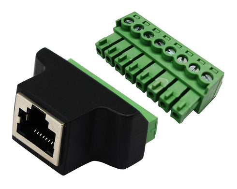 zdyCGTime RJ45 Female Plug to 8P 8C Female Bolt Screw Type Terminals Ethernet Network Plug Cable (2 Pack/F)
