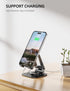 Nulaxy 360 Rotating Cell Phone Stand, Fully Adjustable Foldable Desktop Holder, Compatible with All Phones, Black