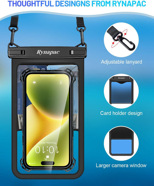 8.5in Waterproof Phone Pouch with Lanyard, IPX8 Cell Phone Dry Bag for iPhone 15/15 Plus/15 Pro/15 Pro Max/13/14/SE