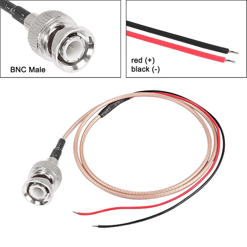 RG316 -0.8M/2.6FT 2PCS XMSJSIY BNC Pigtail Cable Bare Wire Coaxial Coax Antenna Open End Connector Adapter Extension