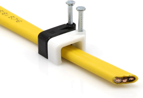 THE CIMPLE CO - Dual, Twin, or Siamese Coaxial Cable Clips, Cat6 Electrical Wire Clip, 1/2 in Nail Clip