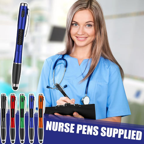 5 Pcs Stylus Pens with Light Tip, 3-in-1 Multi-Function Capacitive Pen with LED Flashlight for Writing in Dark