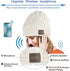 Wireless Beanie Hat with Headphone, Music Hat Winter Cap with Stereo Headset Speaker Microphone (White)