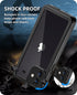 WIFORT Waterproof Case for iPhone 12, Certified Water Proof & Military Protection with Built-in Screen Protector (Black)