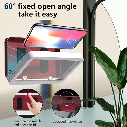 Shower Phone Holder Waterproof, Anti Fog High Sensitivity Touch Screen, 360° Rotation Wall Mount Shower Case for Phone,