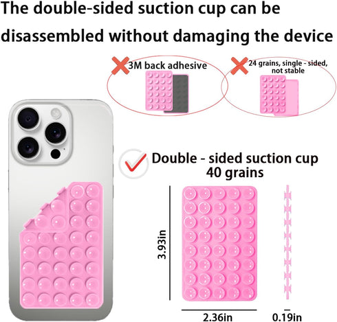 Generic Double Sided Silicone Suction Cup Phone Holder,Non Slip Sticky Grip, Silicon Adhesive Suction Cup Mount