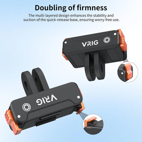 VRIG 2PCS 6 2-Prong Magnetic Quick-Release Adapter Mount for DJI Osmo Action / Osmo Nano, Dual-Direction Magnetic Base