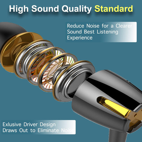 6 Pack Wired Earbuds Headphones with Microphone, in-Ear Earbuds, Noise Isolating, Powerful Heavy Bass, Compatible with
