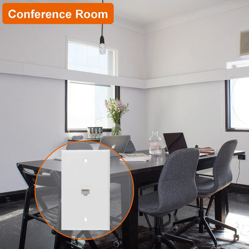 Ethernet Wall Plate, 1 Port Cat 6 RJ45 Keystone Female to Female, Compatible with Cat7/6/6e/5/5e Ethernet Devices