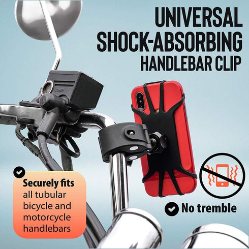 Upgraded 2025 Bicycle & Motorcycle Phone Mount - Secure Bike Phone Holder for iPhone, Samsung, Any Smartphone