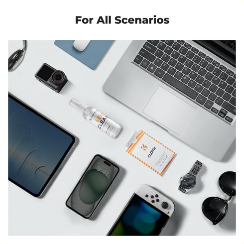 K&F CONCEPT 60ML x1 x1 Headset, Lens Cleaner Spray Kit | Glasses Cleaner + Microfiber Cleaning Cloth | Lens and Screen
