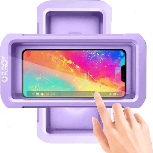URROY Waterproof Shower Phone Holder, 360° Rotation Case, Anti-Fog High Sensitivity Universal Cover Mount Stand