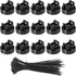 20mm, 15 Pack 50 Magnetic Zip Tie Mounts Cable Tie Mount Bases with Zip Ties, Heavy Duty Cable Clips for Wire