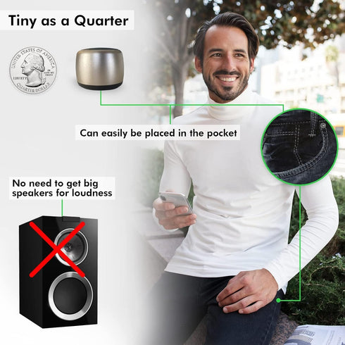 Best Mini Portable Bluetooth Speaker with HD Sound & Bass, Smallest Wireless Speaker for Phone/PC/Tablet