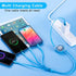 Multi Charging Cable,2Pack 4Ft Retractable USB Charger Cord 4 in 1 Fast Chargers for Multiple Devices with Lightning/Type C/Micro USB Port for Cell Phones,iPhone,iPad,Samsung Galaxy,PS,Tablet,More by Miger