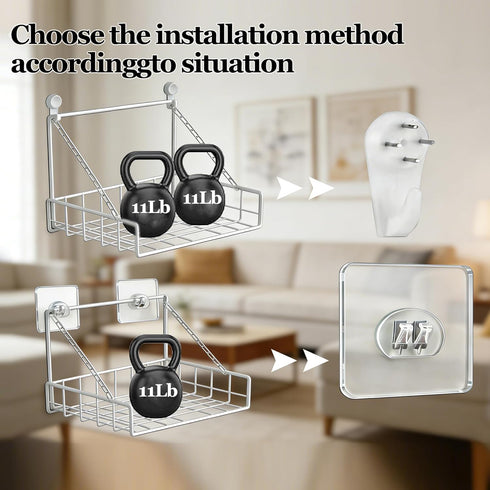MQXYSDLY 2 11.5" 8.5" Projector Wall Bracket Router Wall Mount Suspension Cup Organizer Free No Drilling Pegs