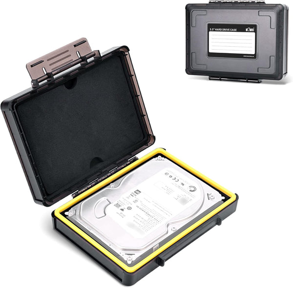 Hard Drive Case for 3.5 inch External HDD, Portable Water-Resistant and Shockproof Storage Bag with Stackable Design